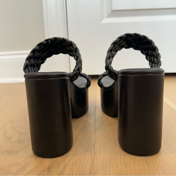 Jeffery Campbell Bamba Braided Platform Heels Black Womens Size 8 Chunky Sandals - Picture 7 of 15